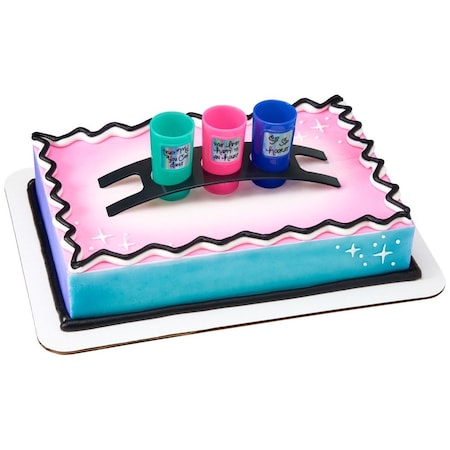 Sip Sip Hooray 1 Cake Decor  Happy Birthday Block Letter-Cake Decor Lay-On